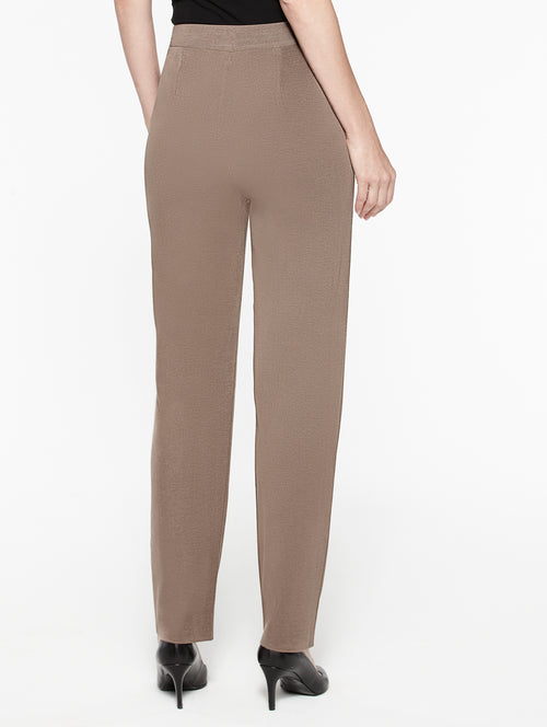 Straight Leg Knit Pant, Macchiato, Macchiato Brown | Misook