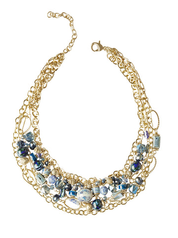 Gold Cluster Bead Chain Necklace