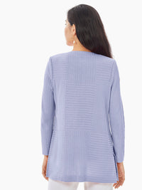 Subtle Rib Knit Jacket, Iris Flower | Misook