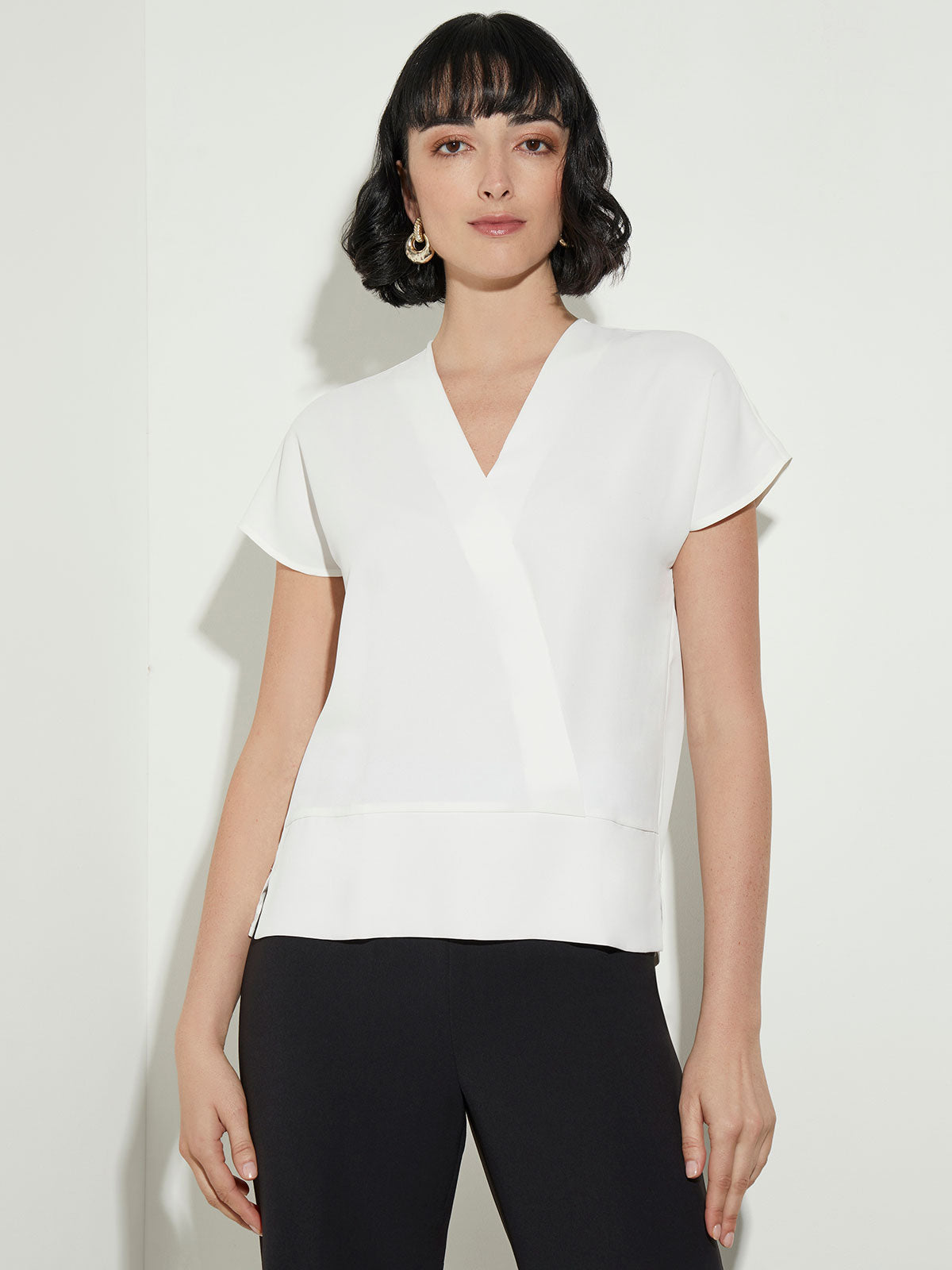 Short white blouse sales