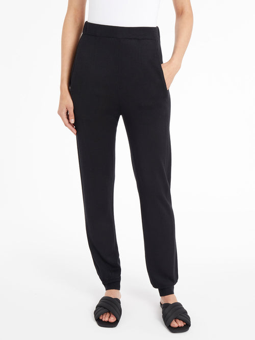 Knit Jogger Pant, Black, Black | Misook
