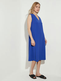 Sleeveless Crepe Swing Dress, True Blue | Misook