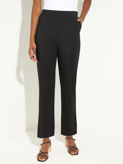 Ponte Straight Leg Pant, Black | Misook