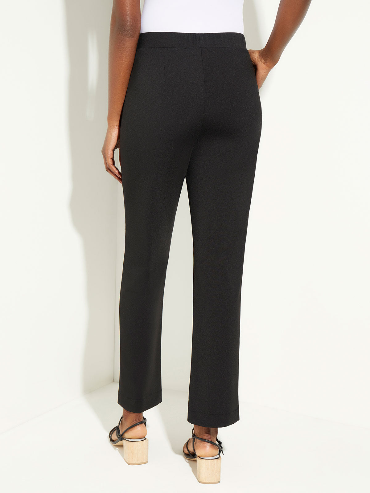 Cropped stretch-ponte slim-leg pants