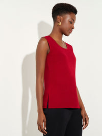 Classic Knit Tank Top, Scarlet Red, Scarlet Red | Misook