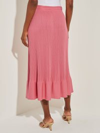 Flounce Hem Soft Ribbed Knit Skirt, Rapture Rose | Misook