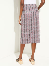 Tweed Knit Midi Pencil Skirt, Rapture Rose/Vintage Blue/Pale Pink/Black | Misook