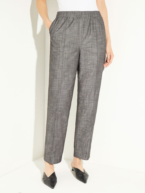 Chambray Straight Leg Pant, Slate Grey | Misook