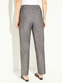 Chambray Straight Leg Pant, Slate Grey | Misook