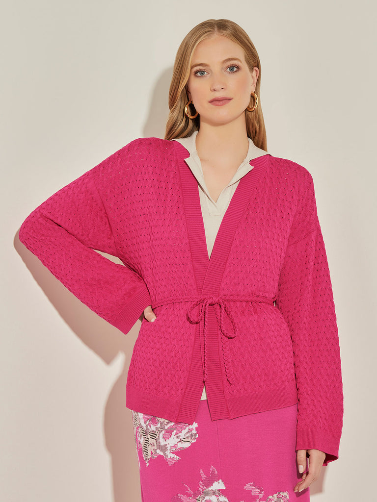 Belted Lightweight Soft Knit Cardigan