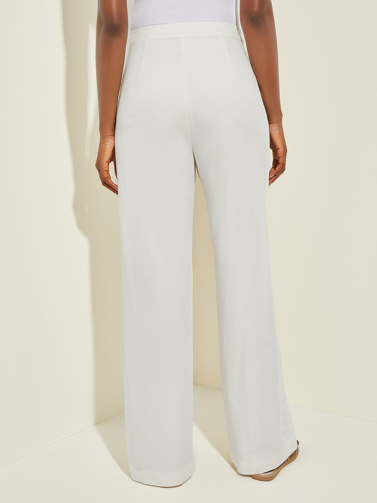 Basics High Waisted Crepe Wide Leg Pants