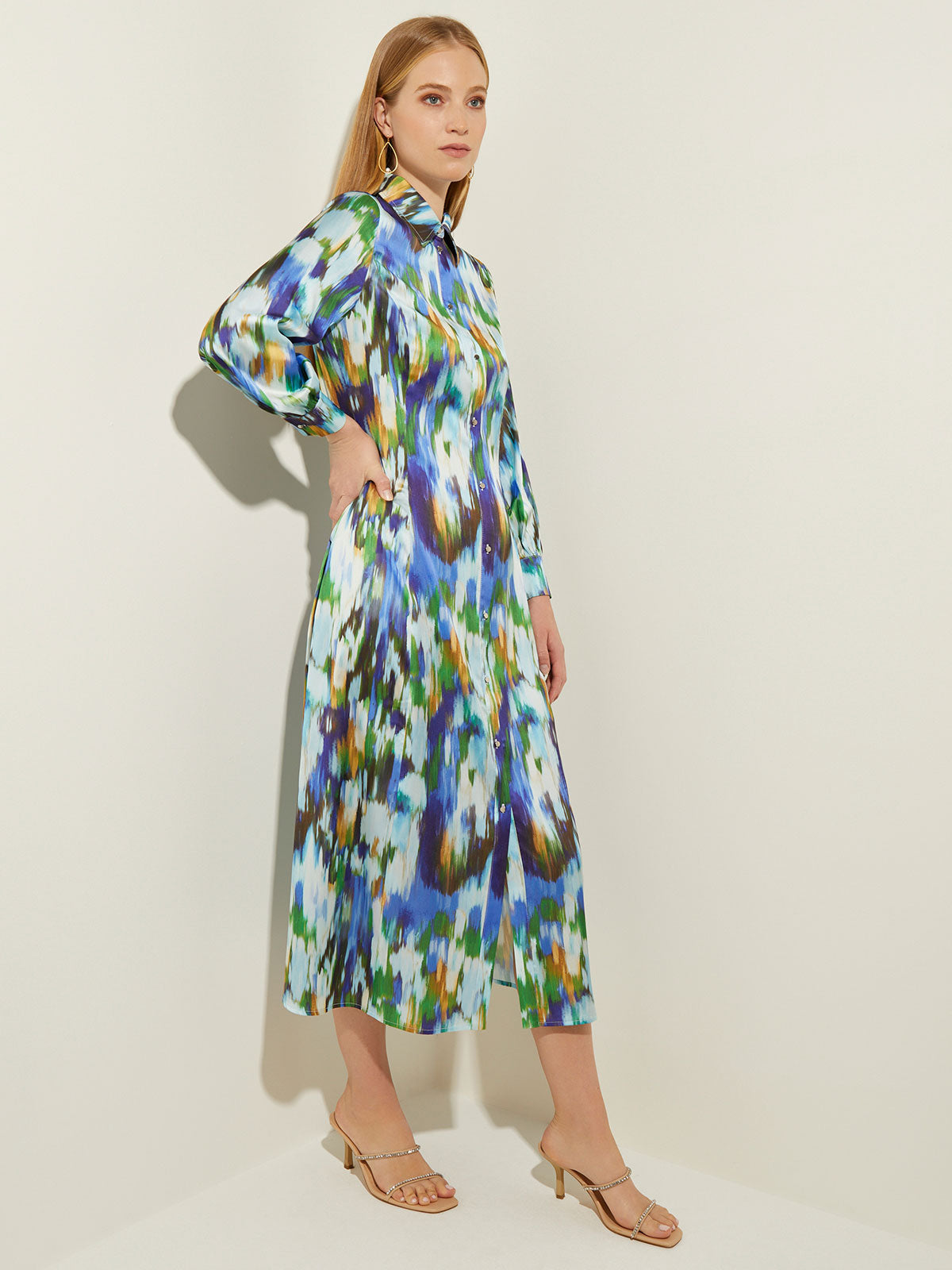 Watercolor Dress - Long Sleeve Shirtdress | Misook