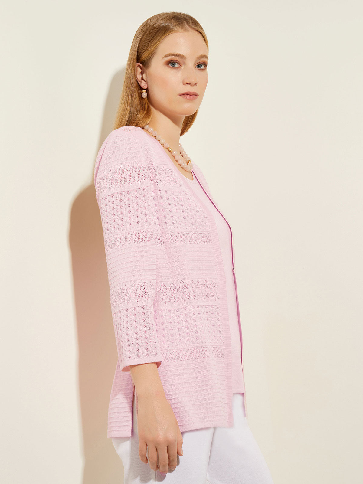 Shoulder Pad Blazer - Pink Lightweight Jacket | Misook