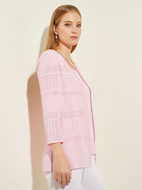 Soft Burnout Knit Jacket, Rose Petal | Misook