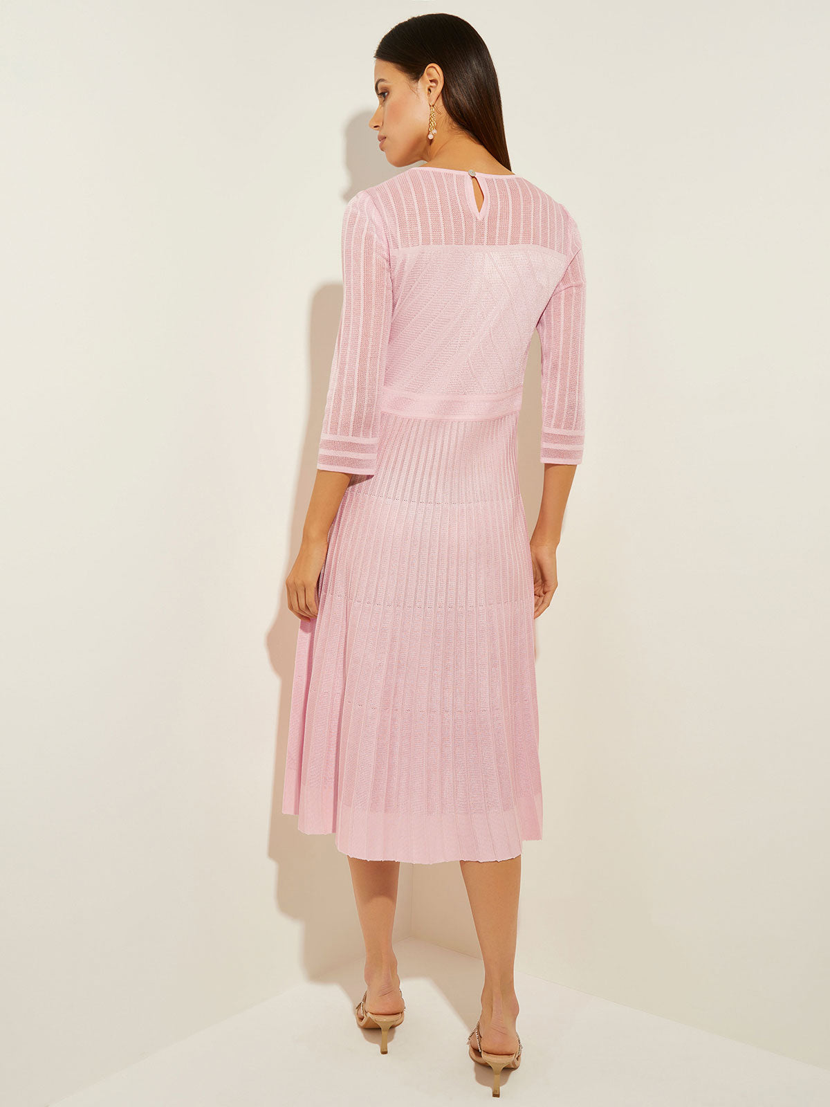 Geometric Dress - Pleated Midi Dress
