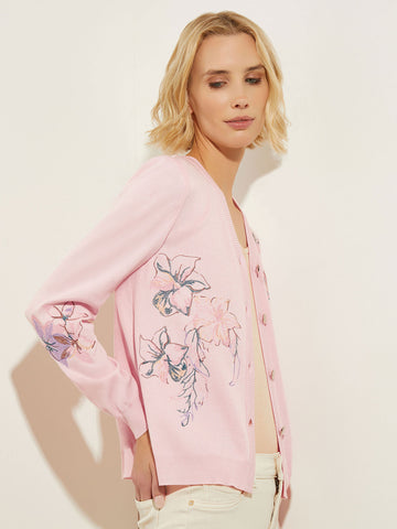 Floral Embroidered Soft Knit Jacket