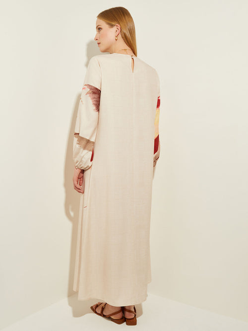 Painted Sunset Maxi Dress, Sand/Sunset Red/Citrus Blossom/Pale Gold/White | Misook