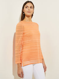 Long Sleeve Soft Ottoman Knit Tunic, Citrus Blossom | Misook