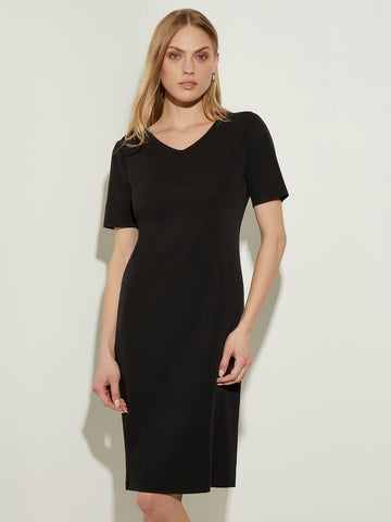 Short Sleeve V-Neck Knit Dress