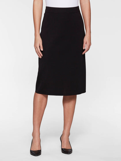 27" Straight Mylana Knit Skirt, Black - True Fit