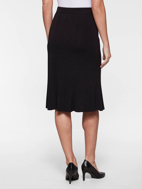 Gored Knit Skirt, Black, Black | Misook