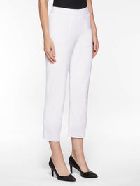 Lined Knit Ankle Pant, White, White | Misook