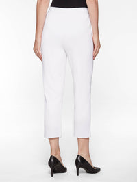 Lined Knit Ankle Pant, White, White | Misook