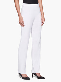 Straight Leg Knit Pant, White, White | Misook