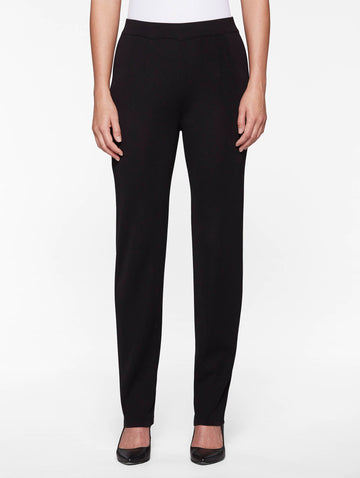 Petite Straight Leg Knit Pant, Black