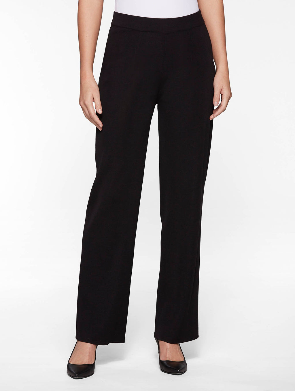 Nancy Wide Leg Mylana Knit Pant, Black - True Fit Nancy Wide Leg Mylana Knit Pant, Black - True Fit
