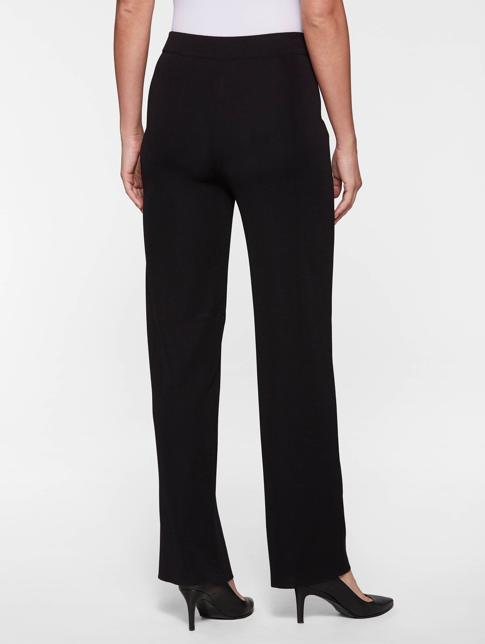 Nancy Wide Leg Mylana Knit Pant, Black - True Fit