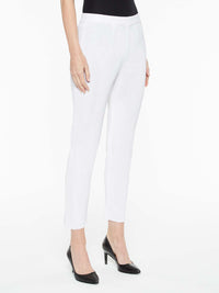 Slim Knit Ankle Pant, White, White | Misook