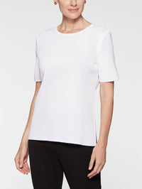 Short Sleeve Knit Tunic, White, White | Misook