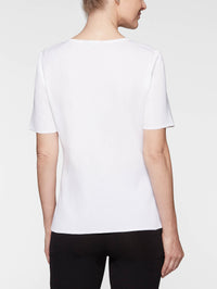 Short Sleeve Knit Tunic, White, White | Misook
