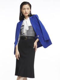 Gored Knit Skirt, Black, Black | Misook