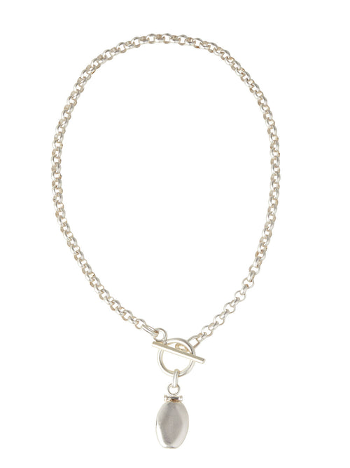Silver Pendant Toggle Chain Necklace, Silver | Misook