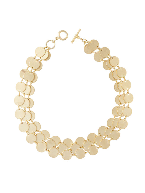 Matte Gold Layered Circle Necklace, Gold | Misook