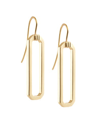 Matte Gold Octagon Earrings, Gold | Misook