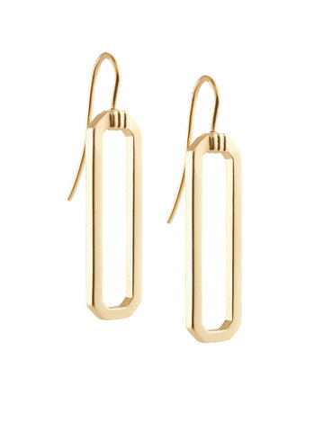 Handmade Matte Gold Octagon Earrings