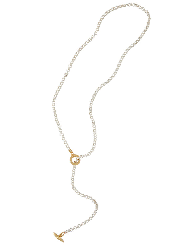 Gold & Silver Toggle Chain Necklace, Silver/Gold | Misook